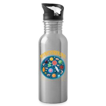 Meowcrobiology - Water bottle with straw - silver - Right