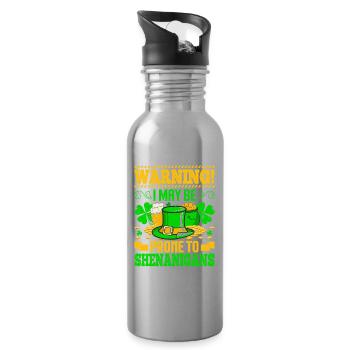 Warnung: Ich könnte anfällig für Spielereien sein - Trinkflasche mit integriertem Trinkhalm - Lightsilver - Rechts