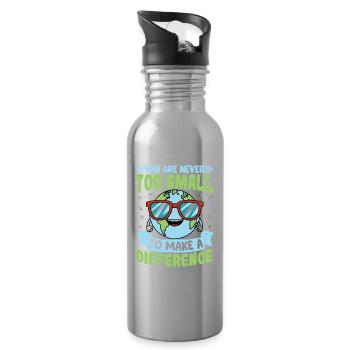 Sie sind nie zu klein, um etwas zu bewirken - Trinkflasche mit integriertem Trinkhalm - Lightsilver - Rechts