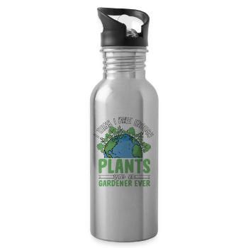 Je pense que j’ai assez de plantes dit qu’aucun jardinier n’a jamais - Gourde avec paille intégrée - argent clair - Droite