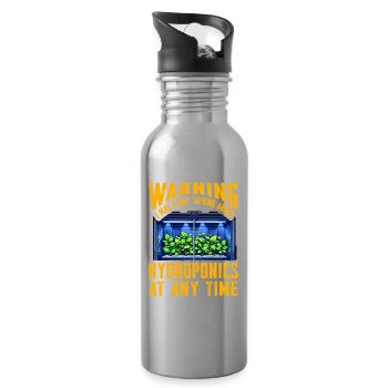 Warning I may start talking about Hydroponics - Water bottle with straw - silver - Right
