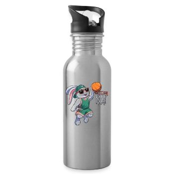 Korb Hase Ostern - Trinkflasche mit integriertem Trinkhalm - Lightsilver - Rechts
