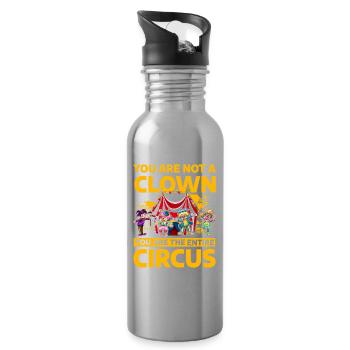Du bist kein Clown, du bist der ganze Zirkus - Trinkflasche mit integriertem Trinkhalm - Lightsilver - Rechts