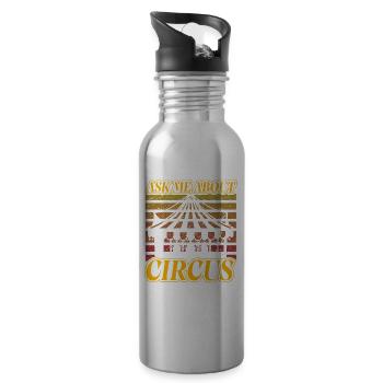 Fragen Sie mich zu Circus - Trinkflasche mit integriertem Trinkhalm - Lightsilver - Rechts