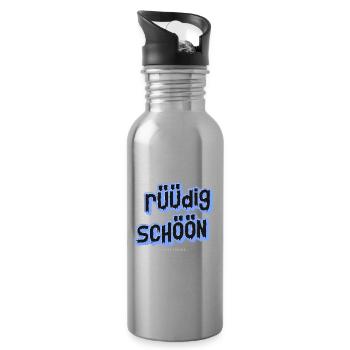 rüüdig schöön Swiss Things - Trinkflasche mit integriertem Trinkhalm - Lightsilver - Rechts