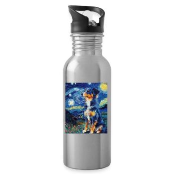 Berger Australien Chien nuit étoilée van gogh - Gourde avec paille intégrée - argent clair - Droite