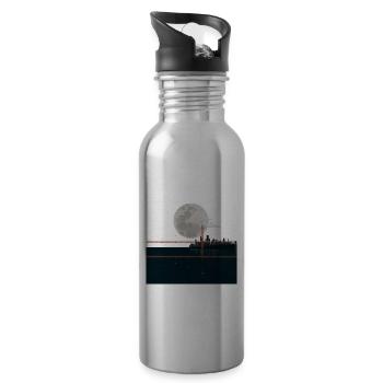 San Francisco - Water bottle with straw - silver - Right