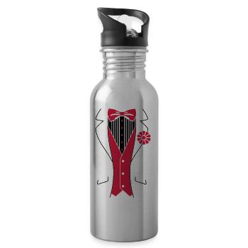 Tuxedo Smoking - Gourde avec paille intégrée - argent clair - Droite