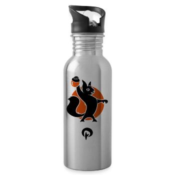 Parkhörnchen - Trinkflasche mit integriertem Trinkhalm - Lightsilver - Rechts