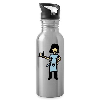 Waitress 3 - Water bottle with straw - silver - Right