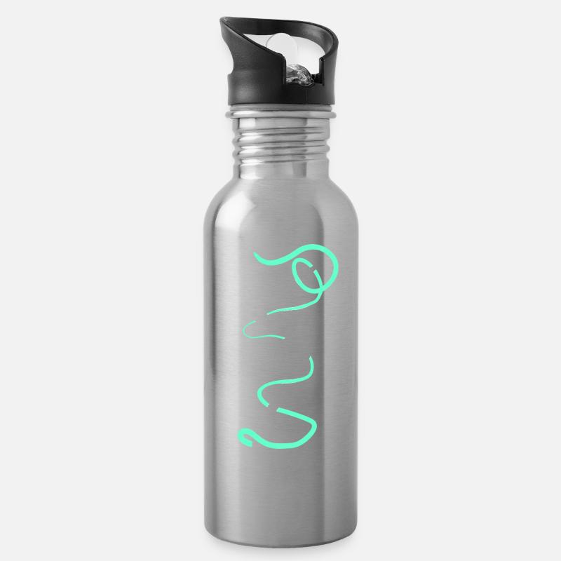 Eiskunstlauf Schlittschuhlauf Eis Figuren Tanz - Trinkflasche mit integriertem Trinkhalm - Lightsilver