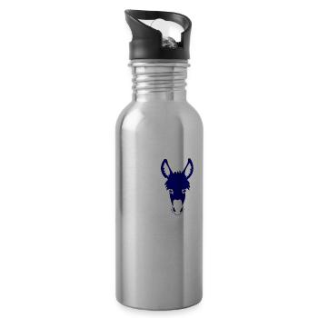 Spruch lustig Esel - Trinkflasche mit integriertem Trinkhalm - Lightsilver - Rechts
