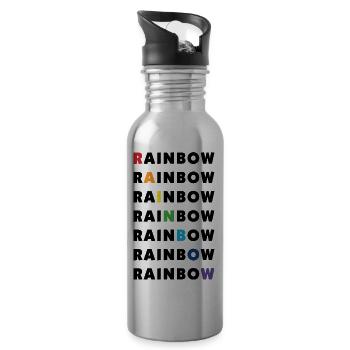 rainbow - Water bottle with straw - silver - Right