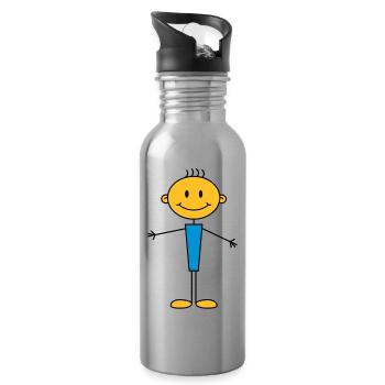 boy - Water bottle with straw - silver - Right