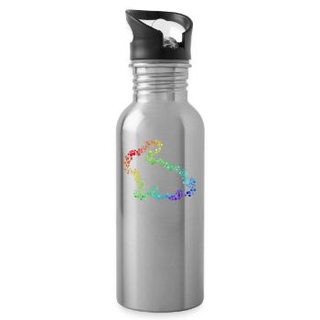 Bunny colorful dots - Water bottle with straw - silver - Right