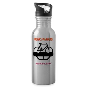 plus de vélo moins voiture - Gourde avec paille intégrée - argent clair - Droite