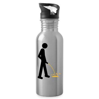 Pee - Trinkflasche mit integriertem Trinkhalm - Lightsilver - Rechts
