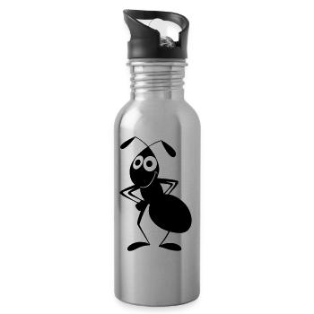 ant - Water bottle with straw - silver - Right