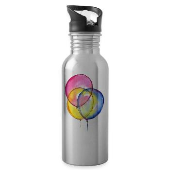 Luftballons - Trinkflasche mit integriertem Trinkhalm - Lightsilver - Rechts