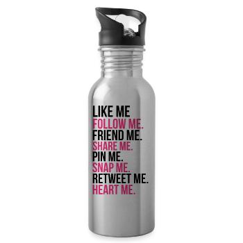 Like Me - Trinkflasche mit integriertem Trinkhalm - Lightsilver - Rechts
