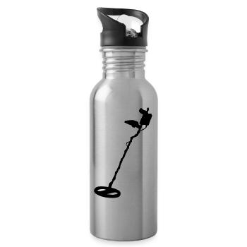 Metalldetektor Metall Detektor Zeichnung Metalldet - Trinkflasche mit integriertem Trinkhalm - Lightsilver - Rechts