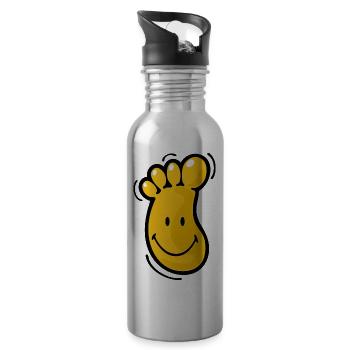 Smiley Foot - Trinkflasche mit integriertem Trinkhalm - Lightsilver - Rechts