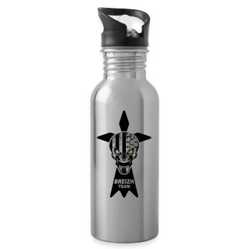 breizh skull 07 - Gourde avec paille intégrée - argent clair - Droite