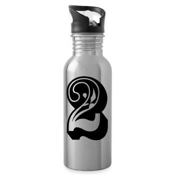 2 - Trinkflasche mit integriertem Trinkhalm - Lightsilver - Rechts