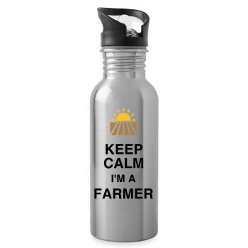 Landwirt / Bauer / Landwirtschaft / Traktor - Trinkflasche mit integriertem Trinkhalm - Lightsilver - Rechts