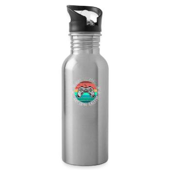 Einschulung 5. Klasse Gaming Gymnasium Realschule - Trinkflasche mit integriertem Trinkhalm - Lightsilver - Rechts