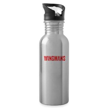 §1 Wingmen haben immer Recht Geschenk Trauzeugen - Trinkflasche mit integriertem Trinkhalm - Lightsilver - Rechts