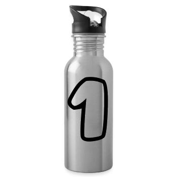 1 - Gourde avec paille intégrée - argent clair - Droite