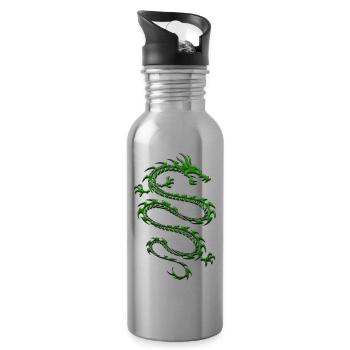Drachen Fantasy Drachen Geist Reptilien Bestien - Trinkflasche mit integriertem Trinkhalm - Lightsilver - Rechts