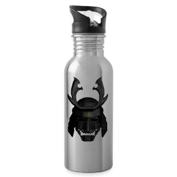 Geometrischer Samurai Helm - Trinkflasche mit integriertem Trinkhalm - Lightsilver - Rechts