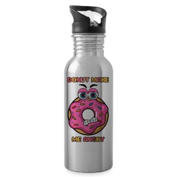 DONUT MAKE ME ANGRY - Water bottle with straw - silver - Right