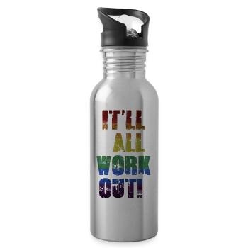 It'll All Work Out - Water bottle with straw - silver - Right