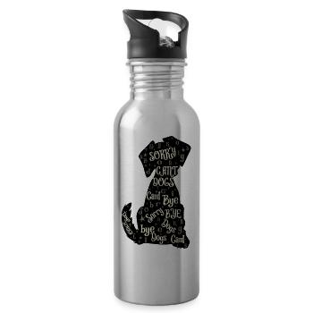 Dogs Lover Vintage Sorry Can't Dogs Bye - Water bottle with straw - silver - Right