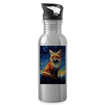 Fuchs - Trinkflasche mit integriertem Trinkhalm - Lightsilver - Rechts