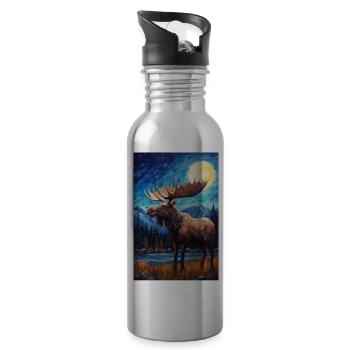 Elk - Water bottle with straw - silver - Right
