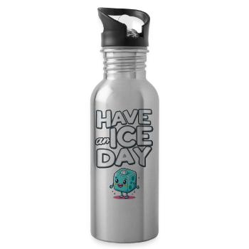 Have An Ice Day - Trinkflasche mit integriertem Trinkhalm - Lightsilver - Rechts