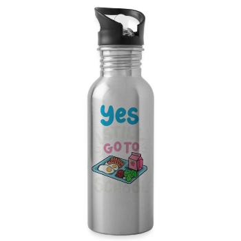 Schule Cafeteria-Crew - Trinkflasche mit integriertem Trinkhalm - Lightsilver - Rechts