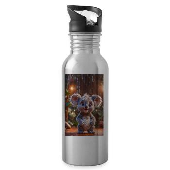 super süßes australisches Tier Down Under Koala Bär - Trinkflasche mit integriertem Trinkhalm - Lightsilver - Rechts