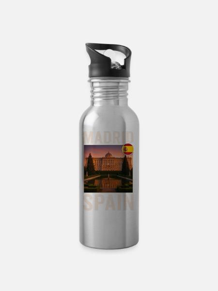 Madrid - Trinkflasche mit integriertem Trinkhalm - Lightsilver