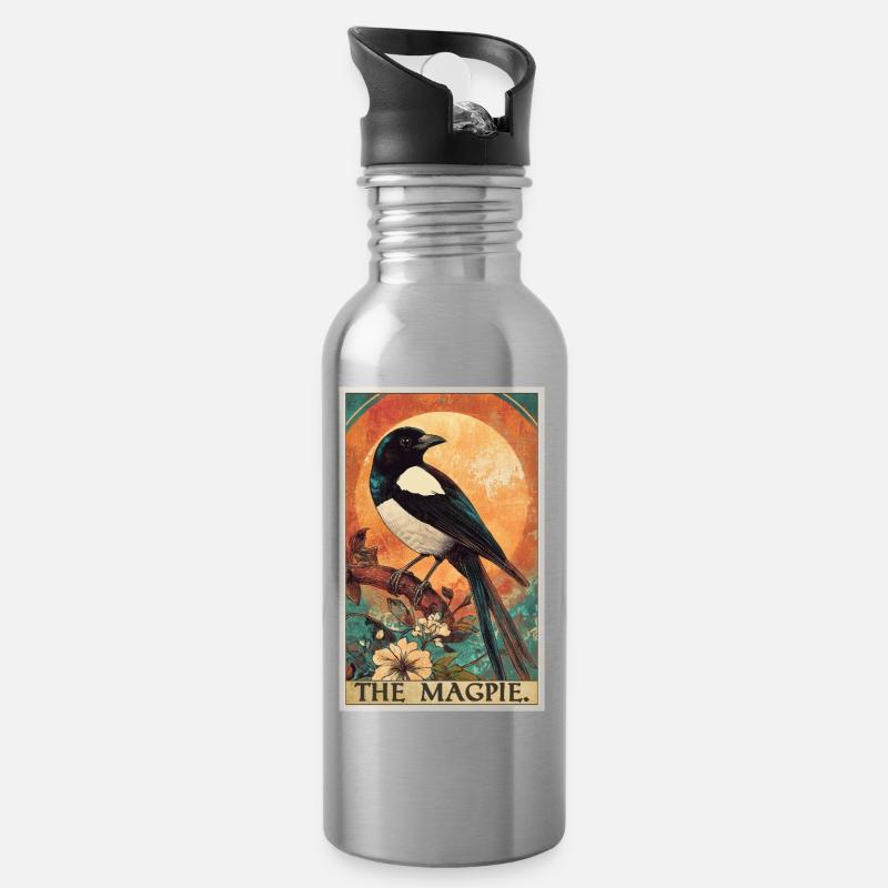 Pies Magpie - Gourde avec paille intégrée - argent clair