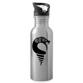 Zimbabwe Nyami Nyami - Water bottle with straw - silver - Right
