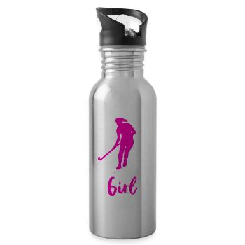 Hockey filles hockey sur le hockey cadeau de hockey spie - Gourde avec paille intégrée - argent clair - Droite