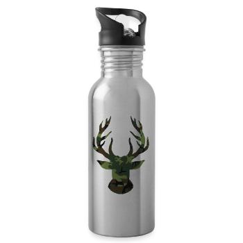 Camo Hirsch Jagen Camouflage Hirsch Jagd Saison Jä - Trinkflasche mit integriertem Trinkhalm - Lightsilver - Rechts