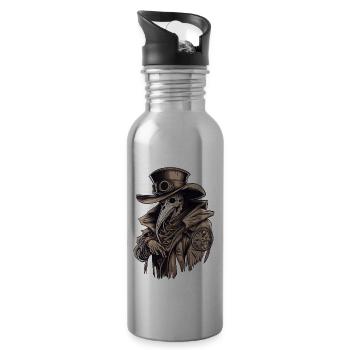 Plague Doctor - Vertrau mir, ich bin ein - Trinkflasche mit integriertem Trinkhalm - Lightsilver - Rechts