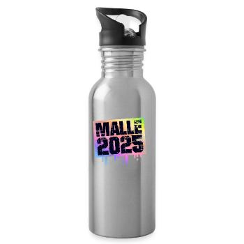 Malle 2025 Colorful Mallorca - Water bottle with straw - silver - Right