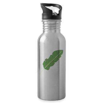 Natur Naturschutz Pflanzen Geschenk floral trendy - Trinkflasche mit integriertem Trinkhalm - Lightsilver - Rechts